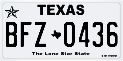 TX license plate BFZ0436