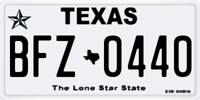 TX license plate BFZ0440