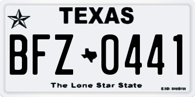 TX license plate BFZ0441
