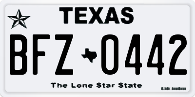TX license plate BFZ0442