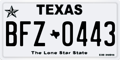 TX license plate BFZ0443