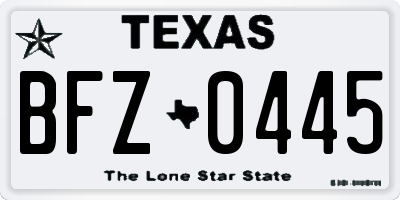 TX license plate BFZ0445