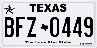 TX license plate BFZ0449