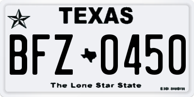 TX license plate BFZ0450