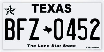 TX license plate BFZ0452