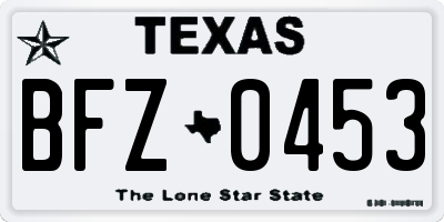 TX license plate BFZ0453