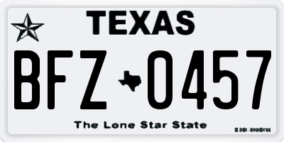 TX license plate BFZ0457