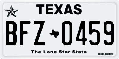 TX license plate BFZ0459