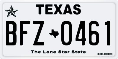 TX license plate BFZ0461