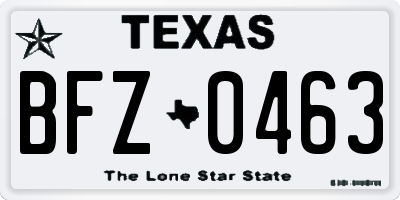 TX license plate BFZ0463