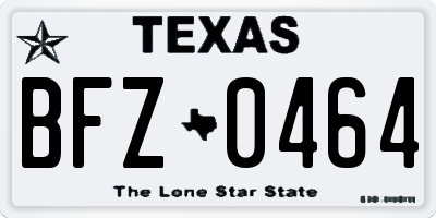 TX license plate BFZ0464