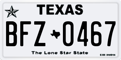 TX license plate BFZ0467
