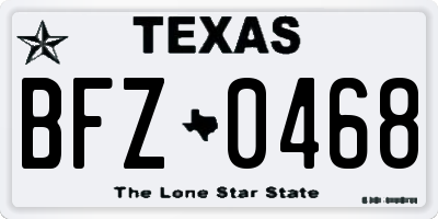 TX license plate BFZ0468