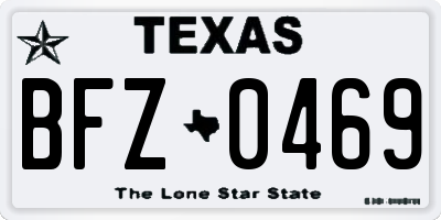 TX license plate BFZ0469