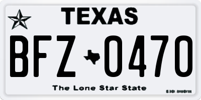 TX license plate BFZ0470