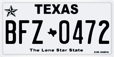 TX license plate BFZ0472