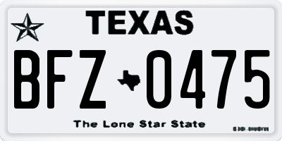 TX license plate BFZ0475