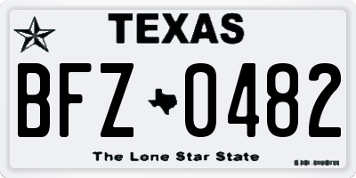 TX license plate BFZ0482