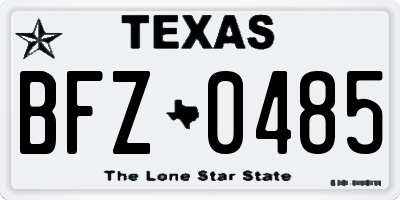 TX license plate BFZ0485
