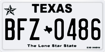TX license plate BFZ0486