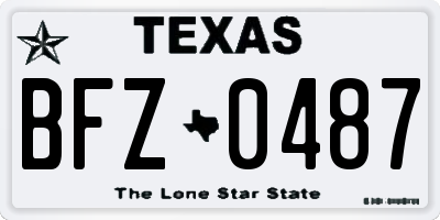 TX license plate BFZ0487
