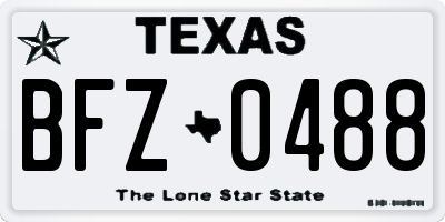 TX license plate BFZ0488