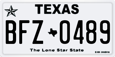 TX license plate BFZ0489