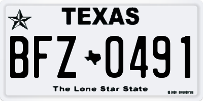 TX license plate BFZ0491