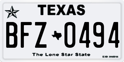 TX license plate BFZ0494