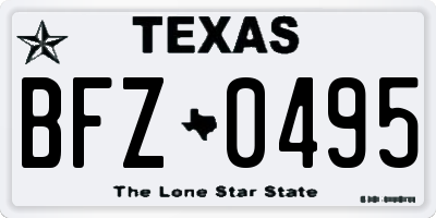 TX license plate BFZ0495