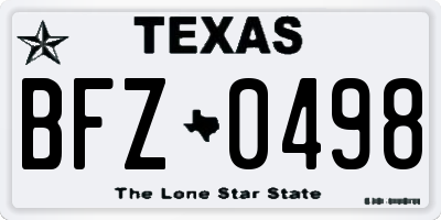 TX license plate BFZ0498