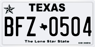 TX license plate BFZ0504