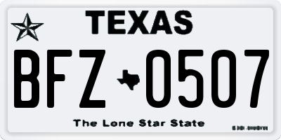 TX license plate BFZ0507