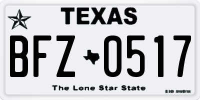 TX license plate BFZ0517