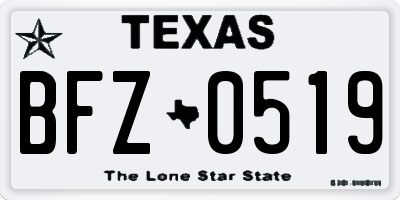 TX license plate BFZ0519