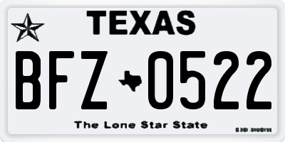 TX license plate BFZ0522