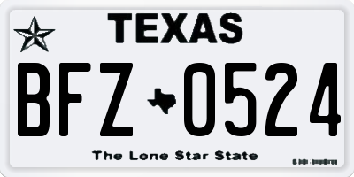 TX license plate BFZ0524