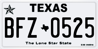 TX license plate BFZ0525