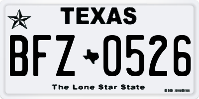 TX license plate BFZ0526