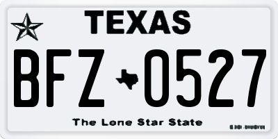 TX license plate BFZ0527