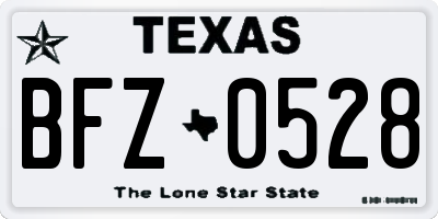 TX license plate BFZ0528