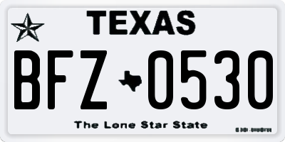TX license plate BFZ0530