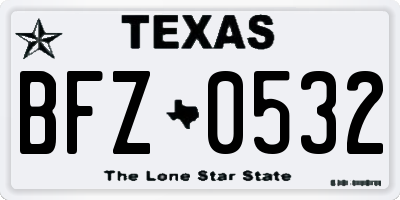 TX license plate BFZ0532