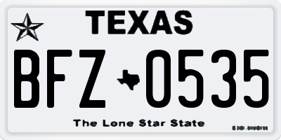 TX license plate BFZ0535