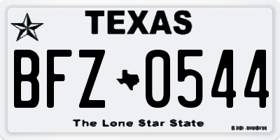 TX license plate BFZ0544