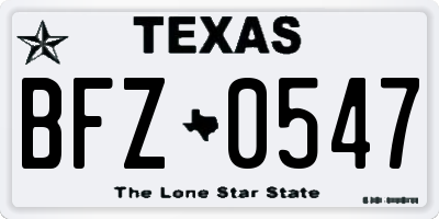 TX license plate BFZ0547