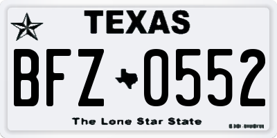 TX license plate BFZ0552