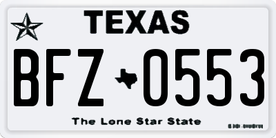 TX license plate BFZ0553