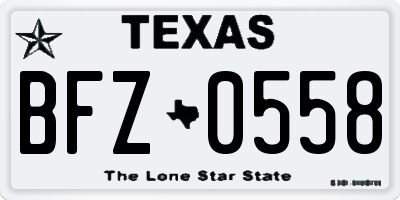 TX license plate BFZ0558