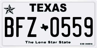 TX license plate BFZ0559